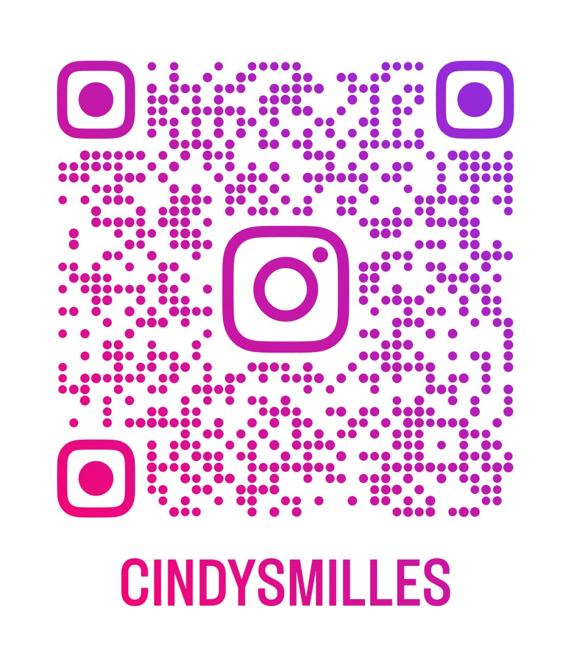 Instagram QR code opening Cindy Smilles at @cindysmilles